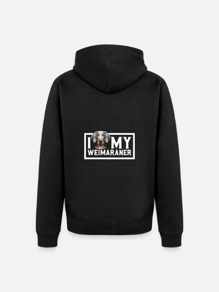 Ich liebe meinen Weimaraner - Unisex Premium Bio Zip Hoodie - Schwarz