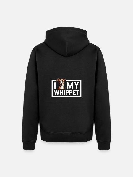 I love my whippet - Unisex Premium Organic Zip Hoodie - black