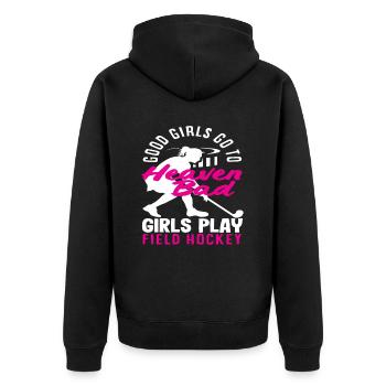 Good Girls Sky Bad Girls Hockey sur gazon - Veste à capuche bio Premium Unisexe - noir - Dos - Nico (187cm)