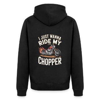 I just wanna ride my copper - Unisex Premium Organic Zip Hoodie - black - Back - Nico (187cm)