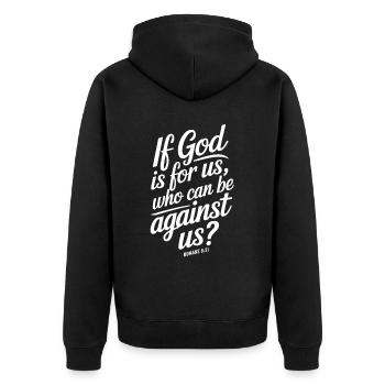 Si Dieu est pour nous, qui peut être contre nous Romains 8:31 - Veste à capuche bio Premium Unisexe - noir - Dos - Nico (187cm)