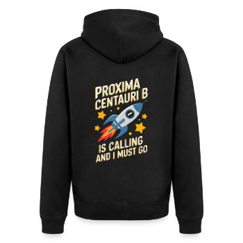 Exoplanet Universum Weltraum Astronom Astronom Astronomie - Unisex Premium Bio Zip Hoodie - Schwarz - Hinten - Nico (187cm)