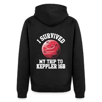 Exoplanet Universum Weltraum Astronom Astronom Astronomie - Unisex Premium Bio Zip Hoodie - Schwarz - Hinten - Nico (187cm)