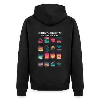 Exoplanet Universum Weltraum Astronom Astronom Astronomie - Unisex Premium Bio Zip Hoodie - Schwarz - Hinten - Nico (187cm)