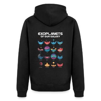 Exoplanet Universum Weltraum Astronom Astronom Astronomie - Unisex Premium Bio Zip Hoodie - Schwarz - Hinten - Nico (187cm)