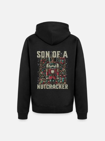 Naughty Nutcracker Christmas Humor - Unisex Premium Organic Zip Hoodie - black