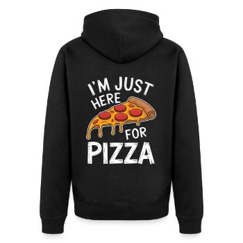 Pizza Spruch Witz Pizzeria Lustiges Pizza Geschenk - Unisex Premium Bio Zip Hoodie - Schwarz - Hinten - Nico (187cm)