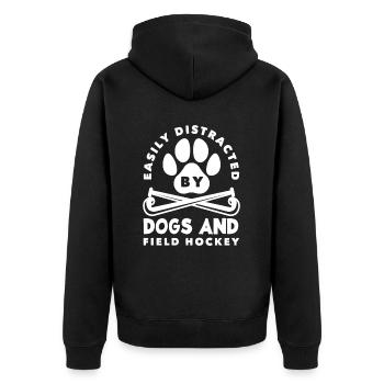 Facilement distrait par les chiens et les joueurs de hockey sur gazon - Veste à capuche bio Premium Unisexe - noir - Dos - Nico (187cm)