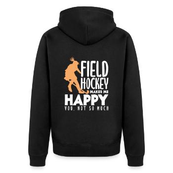 Un joueur de hockey sur gazon me rend heureux - Veste à capuche bio Premium Unisexe - noir - Dos - Nico (187cm)