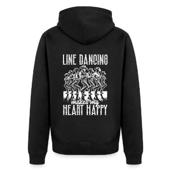 Line Dance Country Musik Cowboy Linedance - Unisex Premium Bio Zip Hoodie - Schwarz - Hinten - Nico (187cm)
