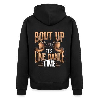 Line Dance Country Musik Cowboy Linedance - Unisex Premium Bio Zip Hoodie - Schwarz - Hinten - Nico (187cm)