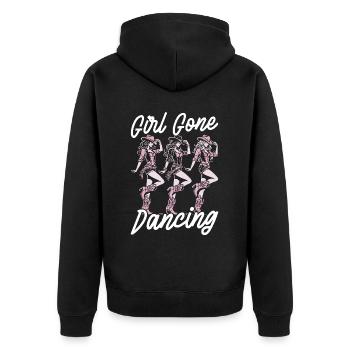 Line Dance Country Musik Cowboy Linedance - Unisex Premium Bio Zip Hoodie - Schwarz - Hinten - Nico (187cm)