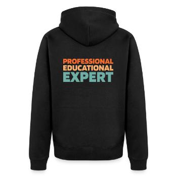 Pedagogue - Unisex Premium Organic Zip Hoodie - black - Back - Nico (187cm)