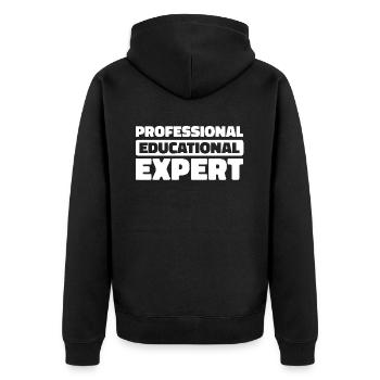 Pedagogue - Unisex Premium Organic Zip Hoodie - black - Back - Nico (187cm)