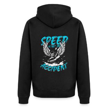Sprint Sprinten La vitesse n’est pas un accident - Veste à capuche bio Premium Unisexe - noir - Dos - Nico (187cm)