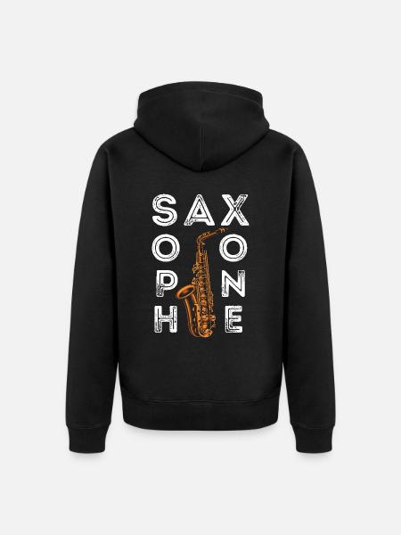 Saxophone Saxophone - Unisex Premium Bio Zip Hoodie - Schwarz