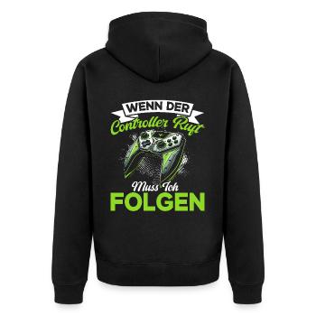 Gaming Gamer Gamer Video Player Console PC Gaming - Unisex Premium Organic Zip Hoodie - black - Back - Nico (187cm)