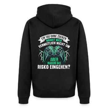 Gaming Gamer Gamer Video Player Console PC Gaming - Unisex Premium Organic Zip Hoodie - black - Back - Nico (187cm)