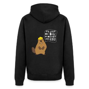 It ́s Just One Dam Beaver Cartoon Kids - Unisex Premium Organic Zip Hoodie - black - Back - Nico (187cm)