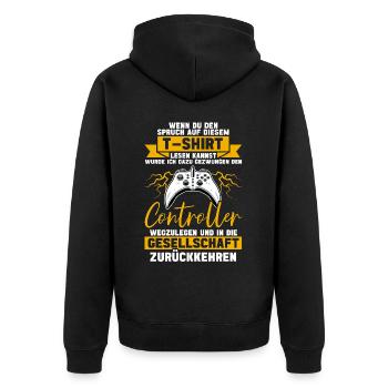 Gaming Gamer Gamer Video Player Console PC Gaming - Unisex Premium Organic Zip Hoodie - black - Back - Nico (187cm)