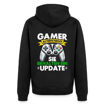 Gaming Gamer Gamer Video Player Console PC Gaming - Unisex Premium Organic Zip Hoodie - black - Back - Nico (187cm)