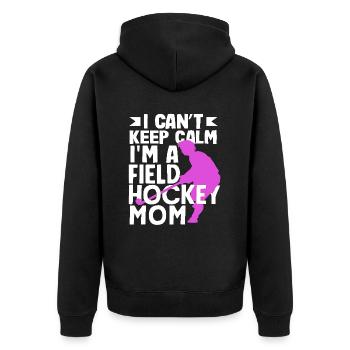 I'm a field hockey mom - Unisex Premium Organic Zip Hoodie - black - Back - Nico (187cm)