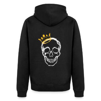 crâne avec une couronne - Veste à capuche bio Premium Unisexe - noir - Dos - Nico (187cm)