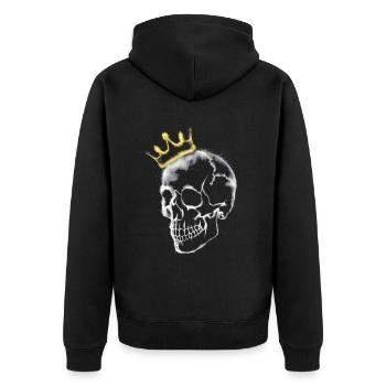crâne avec une couronne - Veste à capuche bio Premium Unisexe - noir - Dos - Nico (187cm)
