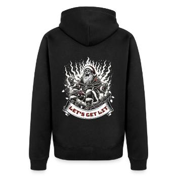 Père Noël Fées Lumières Chaos - Veste à capuche bio Premium Unisexe - noir - Dos - Nico (187cm)