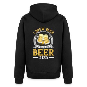 Braumeister Beer Brewing Brewers Boire de la bière - Veste à capuche bio Premium Unisexe - noir - Dos - Nico (187cm)