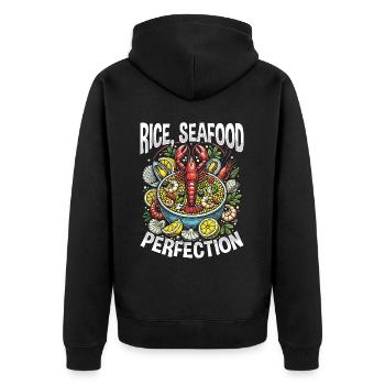 Paella Spanish cuisine Seafood - Unisex Premium Organic Zip Hoodie - black - Back - Nico (187cm)