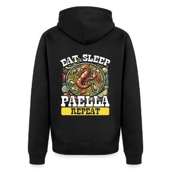 Paella Spanish cuisine Seafood - Unisex Premium Organic Zip Hoodie - black - Back - Nico (187cm)