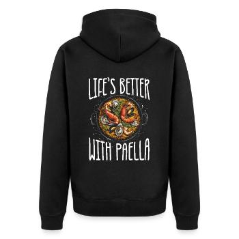 Paella Spanish cuisine Seafood - Unisex Premium Organic Zip Hoodie - black - Back - Nico (187cm)