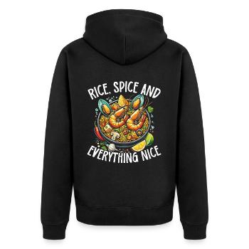 Paella Spanish cuisine Seafood - Unisex Premium Organic Zip Hoodie - black - Back - Nico (187cm)