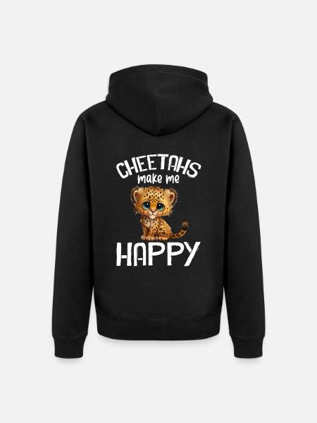 Leopard Portrait Tier - Unisex Premium Bio Zip Hoodie - Schwarz