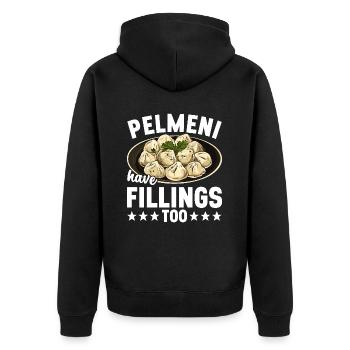 Pelmeni Cuisine russe - Veste à capuche bio Premium Unisexe - noir - Dos - Nico (187cm)