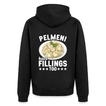 Pelmeni Cuisine russe - Veste à capuche bio Premium Unisexe - noir - Dos - Nico (187cm)