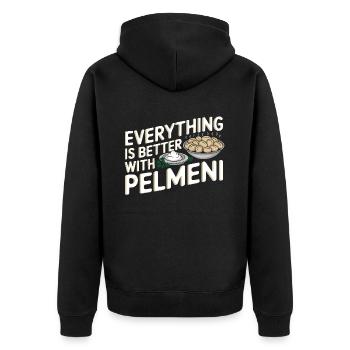 Pelmeni Cuisine russe - Veste à capuche bio Premium Unisexe - noir - Dos - Nico (187cm)