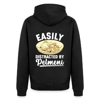 Pelmeni Cuisine russe - Veste à capuche bio Premium Unisexe - noir - Dos - Nico (187cm)