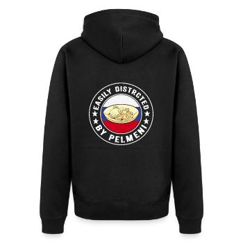Pelmeni Cuisine russe - Veste à capuche bio Premium Unisexe - noir - Dos - Nico (187cm)