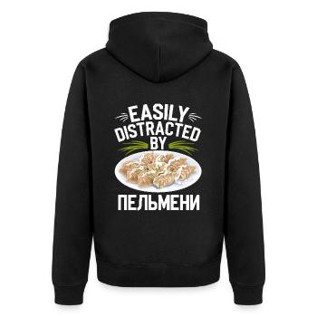 Pelmeni Cuisine russe - Veste à capuche bio Premium Unisexe - noir - Dos - Nico (187cm)