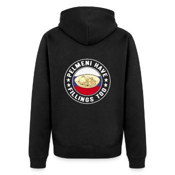 Pelmeni Cuisine russe - Veste à capuche bio Premium Unisexe - noir - Dos - Nico (187cm)