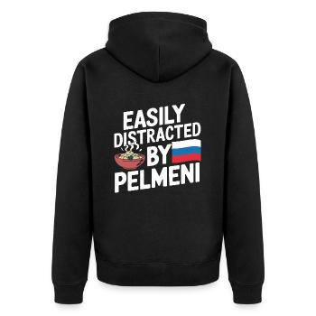 Pelmeni Cuisine russe - Veste à capuche bio Premium Unisexe - noir - Dos - Nico (187cm)
