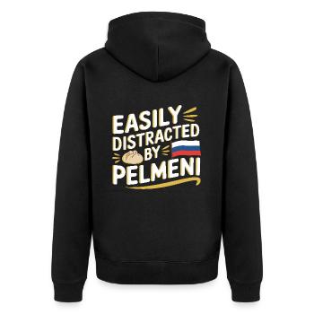 Pelmeni Cuisine russe - Veste à capuche bio Premium Unisexe - noir - Dos - Nico (187cm)