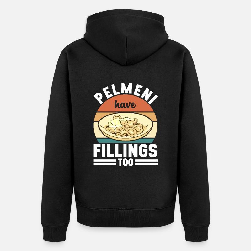 Pelmeni Cuisine russe - Veste à capuche bio Premium Unisexe - noir