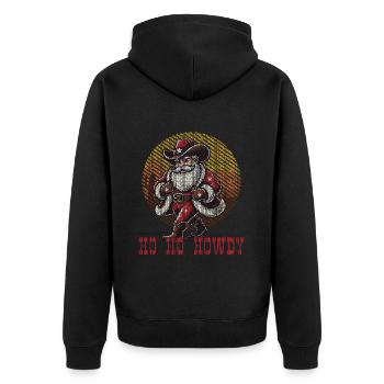 Noël Cowboy Santa Ho Ho Howdy - Veste à capuche bio Premium Unisexe - noir - Dos - Nico (187cm)