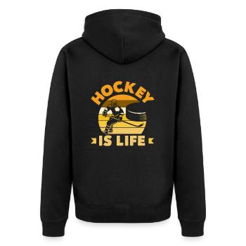 Le hockey est une passion de vie - Veste à capuche bio Premium Unisexe - noir - Dos - Nico (187cm)