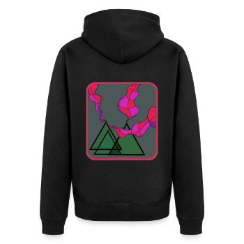 Berge - Unisex Premium Bio Zip Hoodie - Schwarz - Hinten - Nico (187cm)