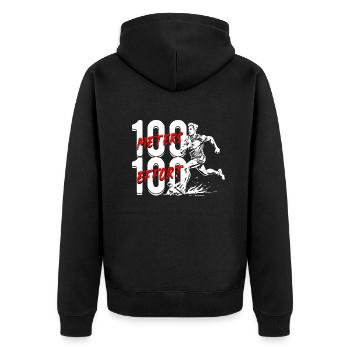 Sprint Leichtathletik Sprinten - Unisex Premium Bio Zip Hoodie - Schwarz - Hinten - Nico (187cm)