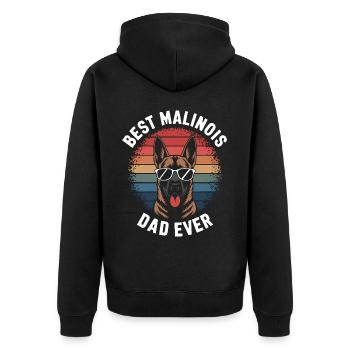 Berger Belge Dicton Malinois Cadeau - Veste à capuche bio Premium Unisexe - noir - Dos - Nico (187cm)